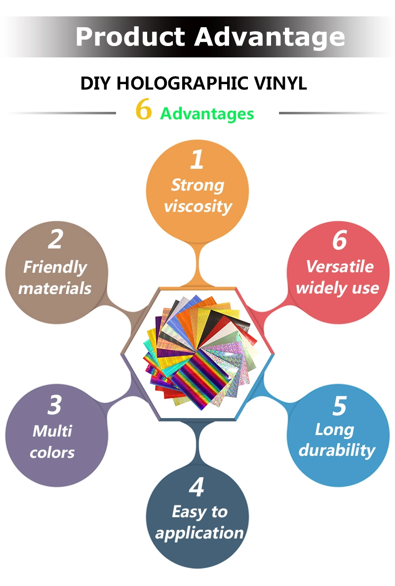 SINOVINLY Vinyl Roll Suppliers Holographic Chrome Stone DIY Craft Vinyl Adhesive Vinyl Sheets Permanent for Cup Gift