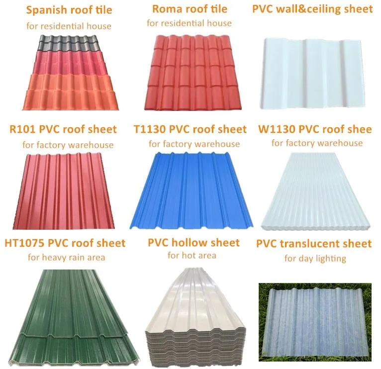 PVC Shingle Tile ASA Synthetic Resin Roof Tiles Corrugated UPVC Plastic Roofing Sheets