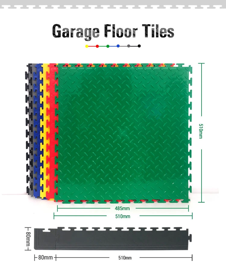 Multi-Purpose Anti-Slip Indoor Interlocking PVC Workshop Flooring Checkered Garage Floor Tiles