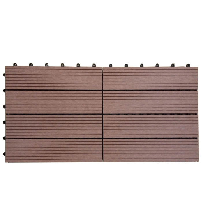 300*300 mm Quick Installation Low Maintenance Waterproof Anti-Fade Wood Plastic Composite WPC Interlocking Patio Deck Tiles