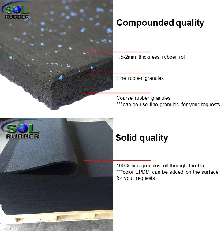 Sol Rubber Fast Delivery Anti Slip Sport Gym Fitness Rubber Tile Flooring