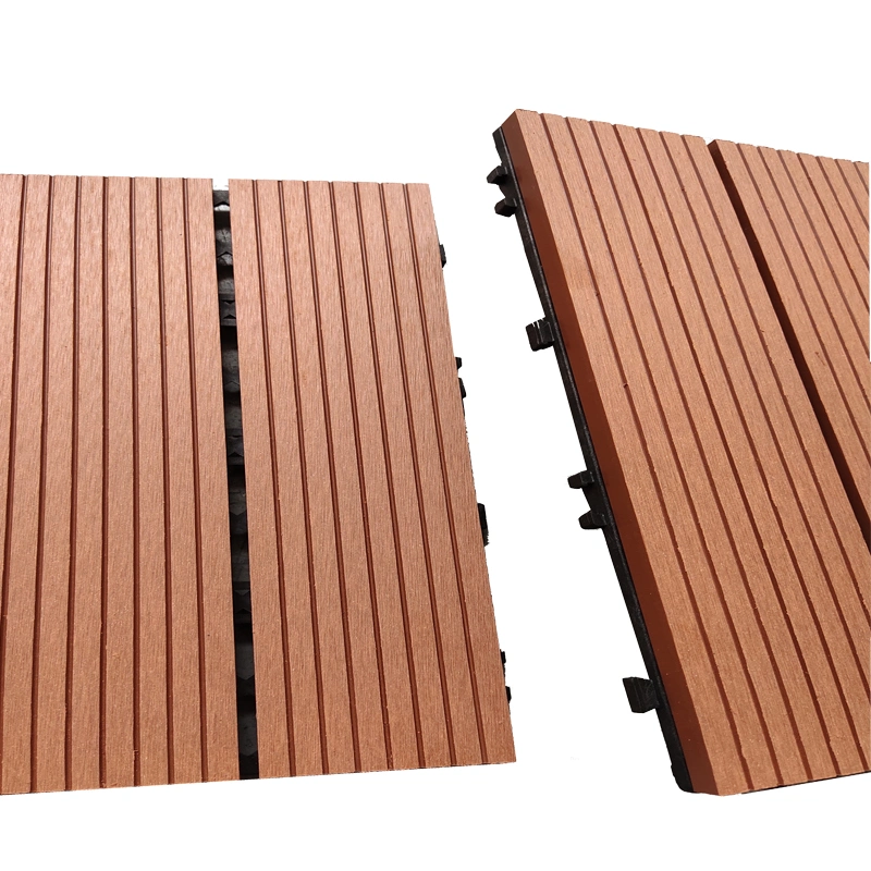 Waterproof Anti-Fade Anti-UV Wood Plastic Composite Interlock Terrace Decking Tile Interlocking Patio Deck Tiles