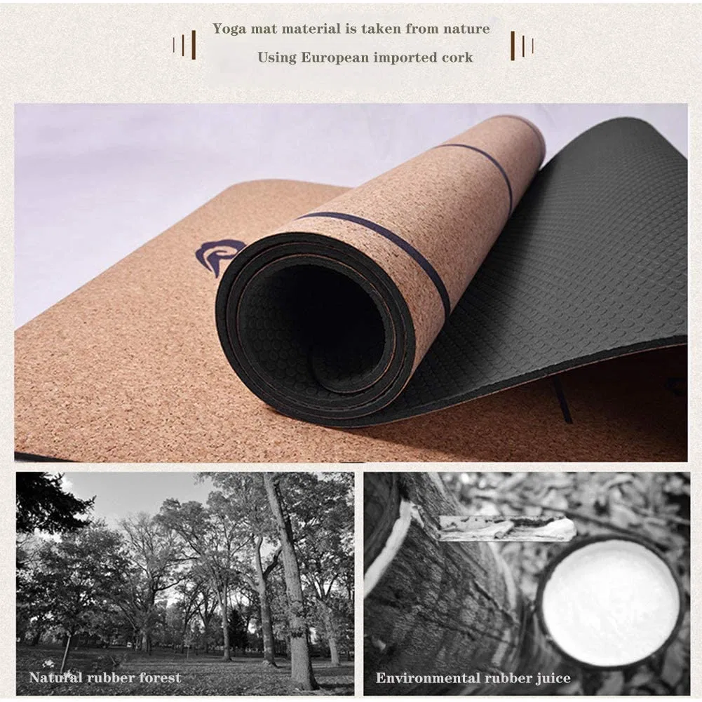 Yugland Wholesale China 4/5/6 mm Cheap Organic Non Slip Custom Logo Printed Pilates Eco Friendly Cork Yoga Mat