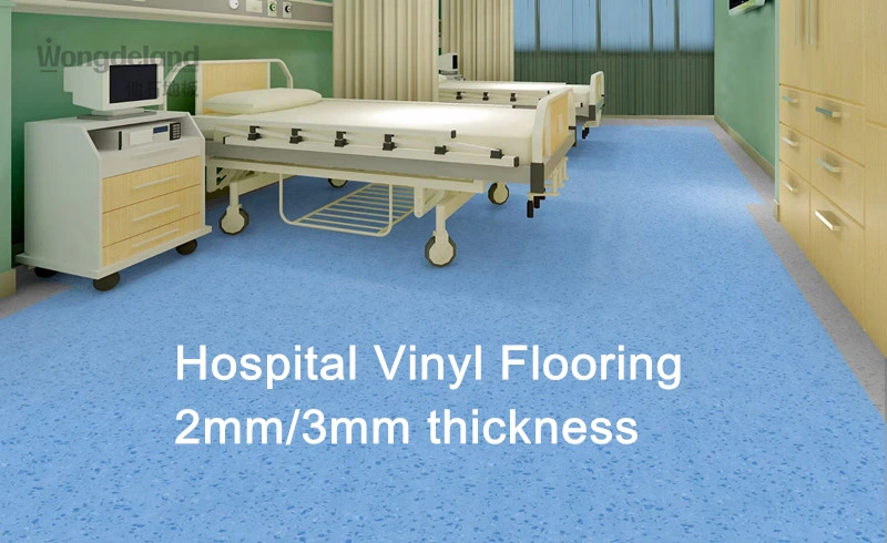 Hospital Flooring Fireproof Anti-Slip Anti-Static Wear Resistant Solid Pure Plain Color Commercial PVC Vinyl Sheet Homogeneous Flooring Roll for Dance Room