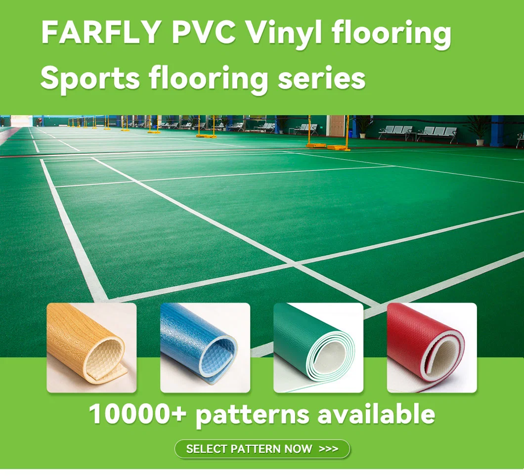 PVC Indoor Flooring Sport Court Volleyball Sports Roll Vinyl Plastic Floor Tile Interlocking Tiles Tennis Multiuse