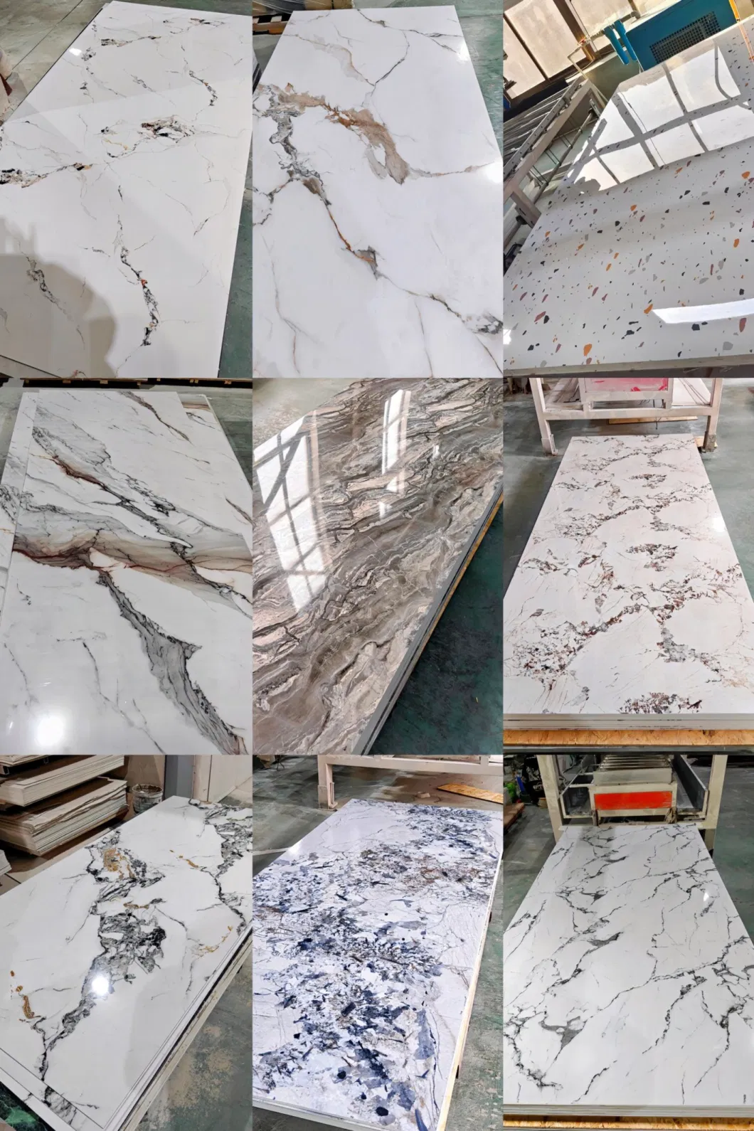 China Manufacturer Interior Glossy PVC Marble Sheet UV Coating 3mm