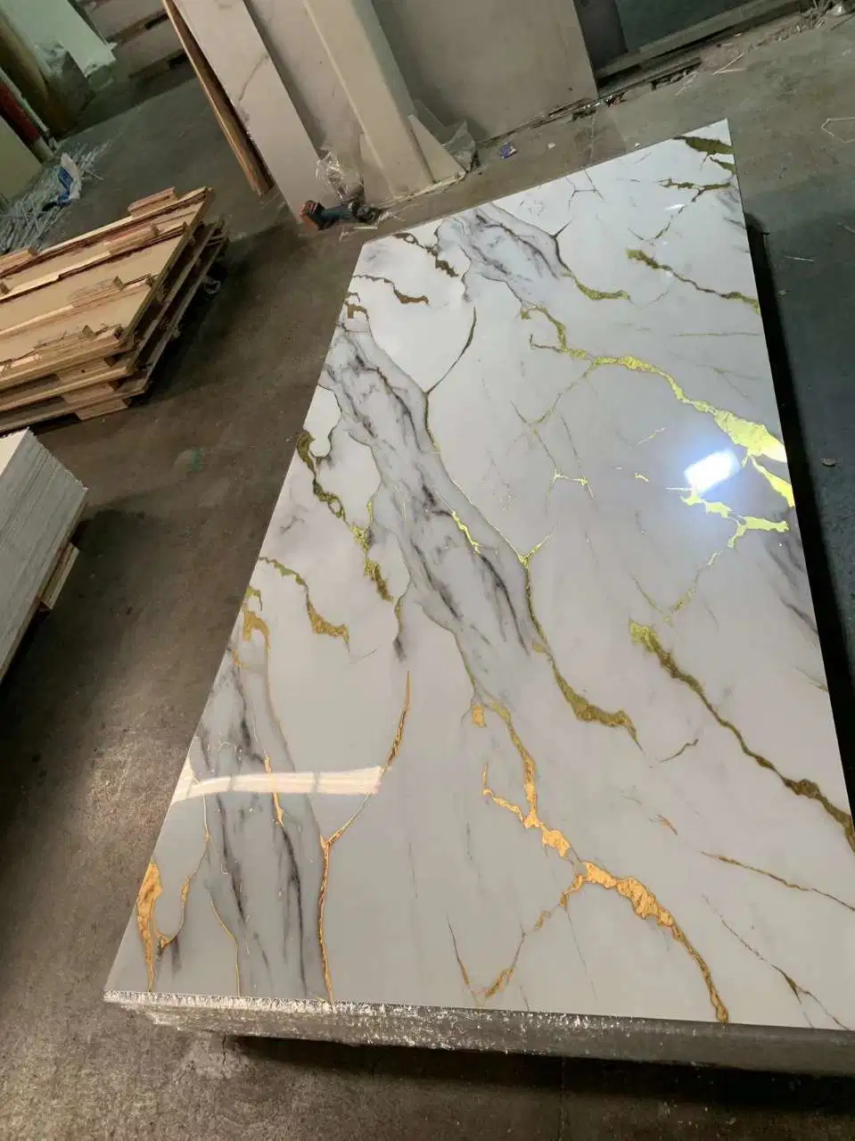 China Manufacturer Interior Glossy Marble Sheet Wall Panel UV Coating Wall Panel Sheet 3mm PVC Marble Sheet