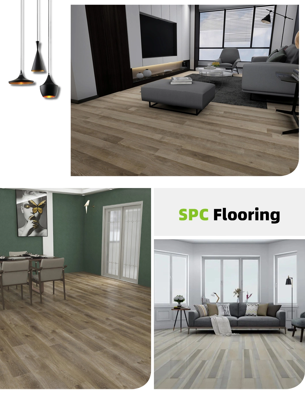 China Manufacturer Commercial Use Modern Style 100% Waterproof Spc Flooring Click Vinyl