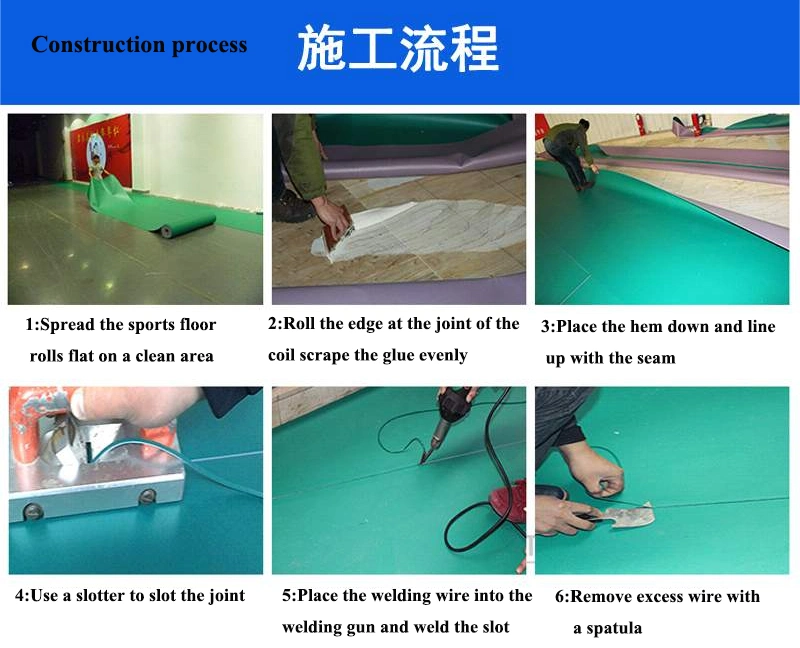 China Supplier Waterproof Non-Slip Vinyl Flooring PVC Sports Floor for Badminton Court