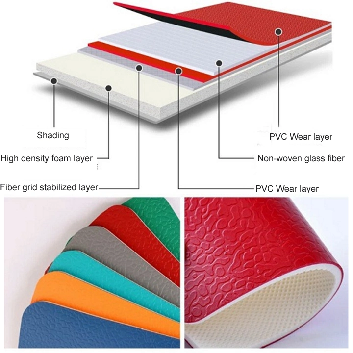 PVC Plastic Flooring Tiles for Indoor Sport Court Stadium