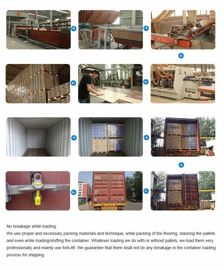 AC4 Euro Standard High Quality, China Manufacturer WPC PVC Plastic Wood Floor