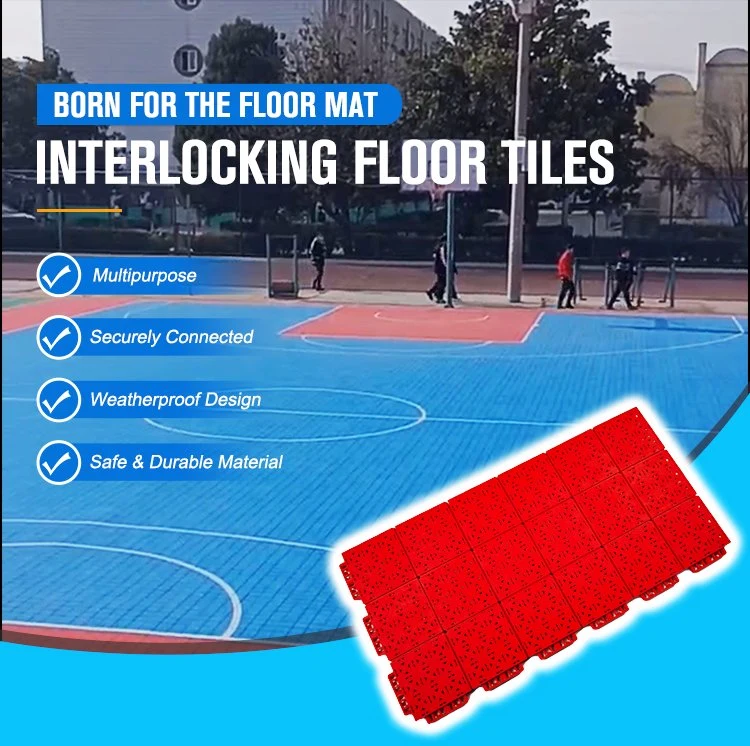 High-Performance Sport Tiles for Outdoor Courts for Basketball Tennis Multi-Sport Activities