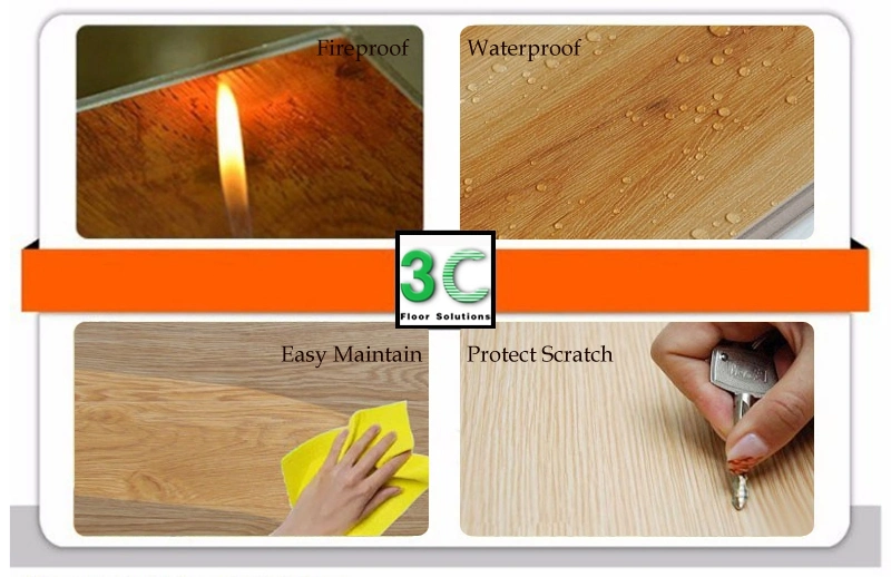 Non Slip Vinyl Plank Click Flooring for Bathroom