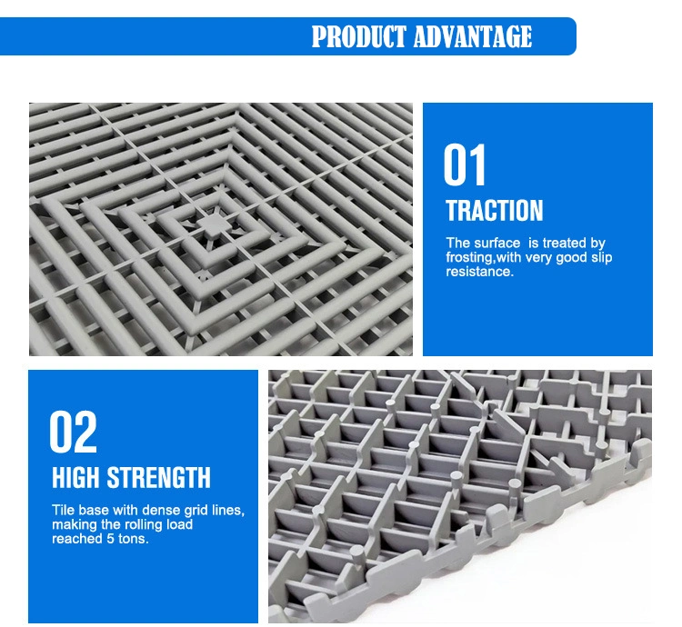 40X40X1.8cm Anti Slip Interlocking PP Plastic Garage Floor Tiles with Robust Construction