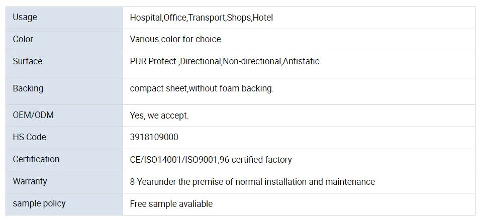 Anti-Skid Roll Design Homogenous Antibacterial PVC Vinyl Floor