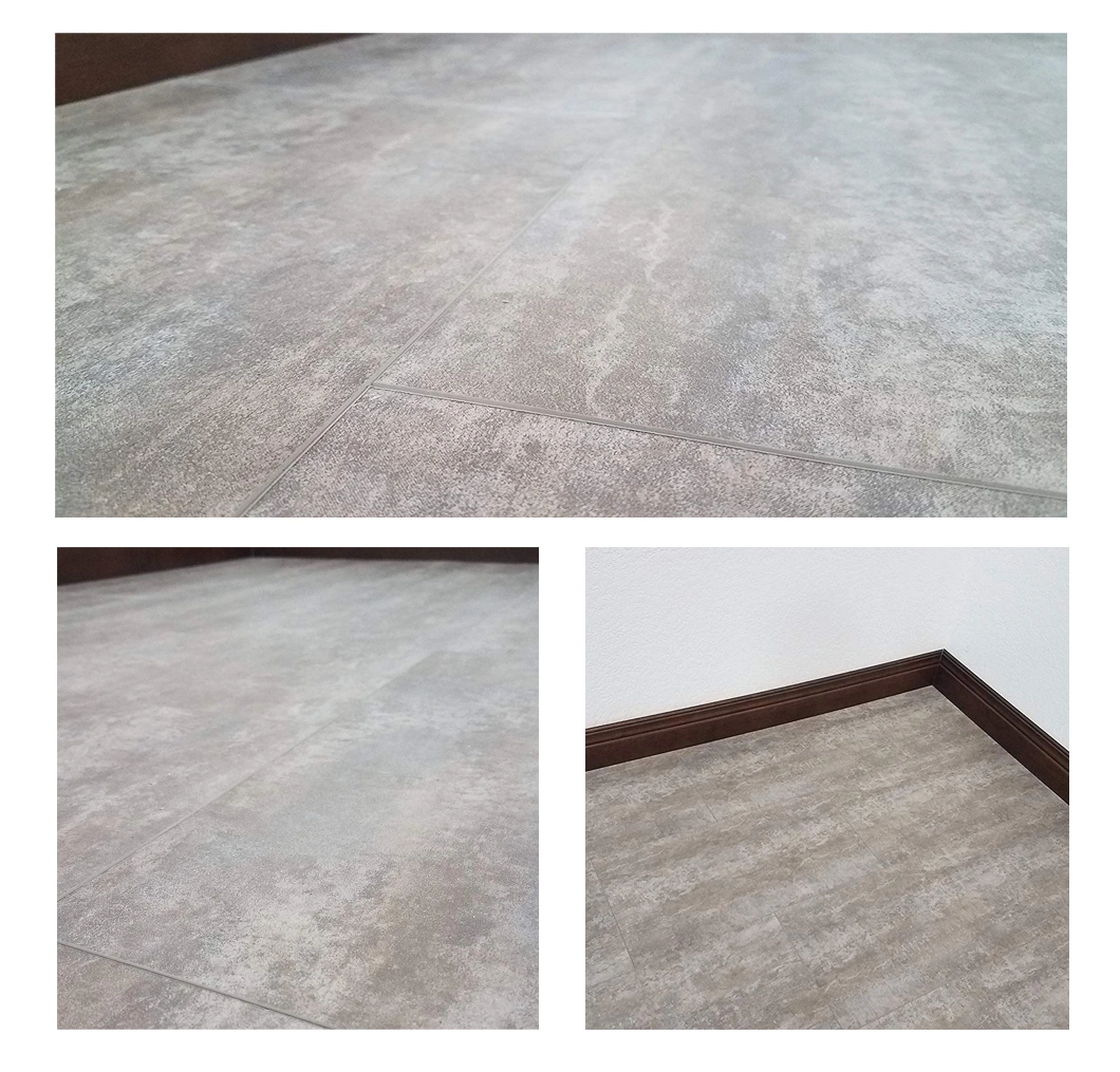 China Wholesale Laminate Wooden Color Marble Stone Plastic Composite Lvt Lvp Spc Flooring Bathroom PVC Luxury Vinyl Plank Floor Grey PVC Wall Tile