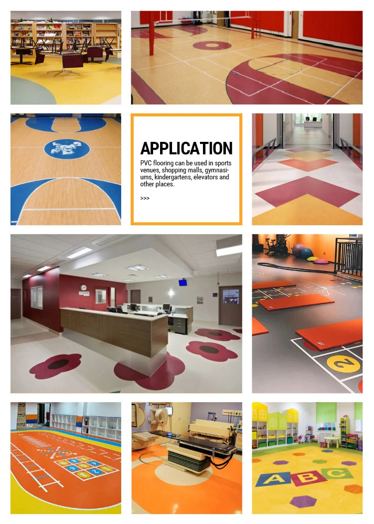 Synthetic Indoor Sports Court PVC Flooring Table Tennis/Badminton/Basketball/Volleyball