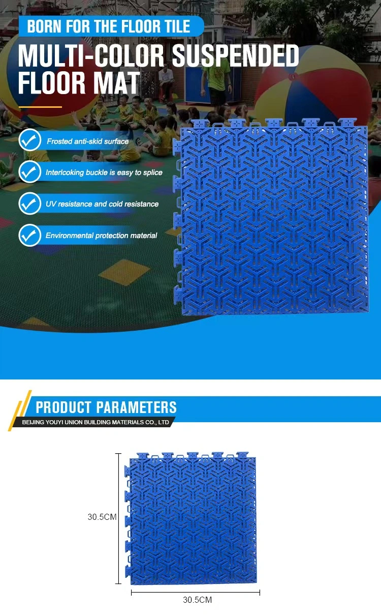 Outdoor Snap Gird Interlocking Sports Perforated Flooring Tile Modular Geometric Plastic Gym Floor Vinyl Tile