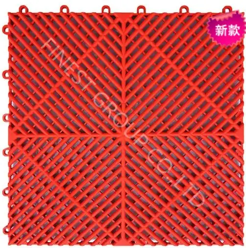 Rigid Modular Anti Slip Car Wash Floors, Drainage Floor, Plastic PP Interlocking Garage Floor Tile for Car Parking Carwash Garage Flooring