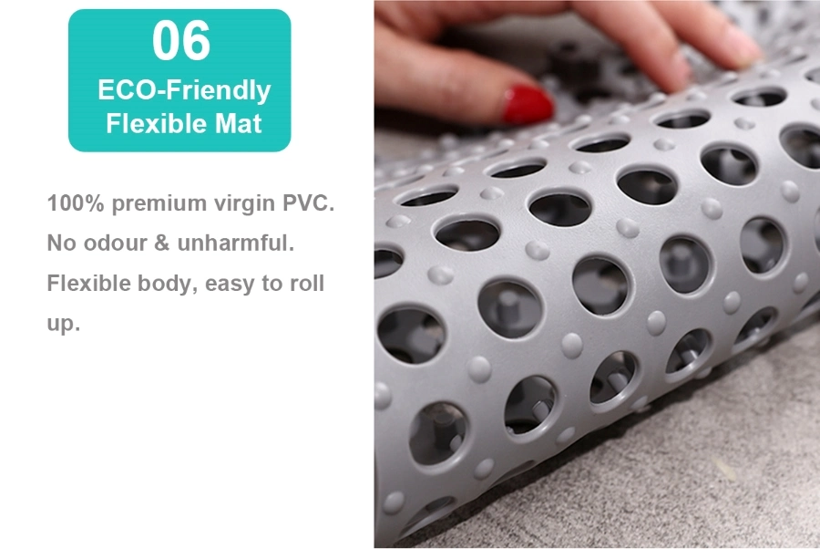 High Quality PVC Round Hole Indoor Wet Area Non-Slip Drainage Interlock Floor Mat 30*30