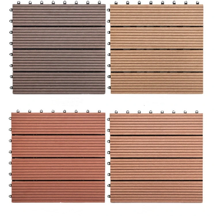 WPC Decking Tile Interlocking Outdoor Wood Plastic Flooring Non Slip Plastic Floor Tile