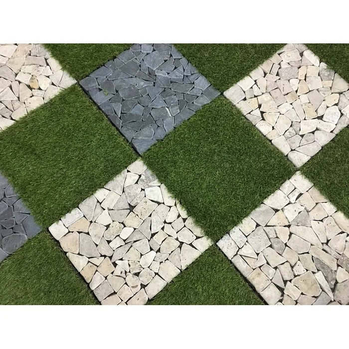 Outdoor White Stone Floor Tiles Anti-Slip Low Maintenance Snap Deck Tiles Stone