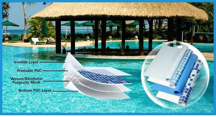 Manufacturer Plastic Product PVC Film Anti-Slip Mosaic Color PVC Swimming Pool Liner