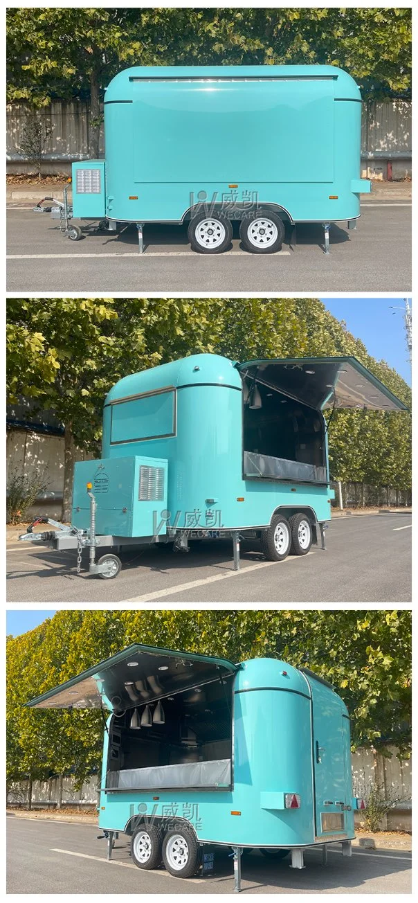 Wecare DOT/CE 400*210*210cm Vintage Food Van Truck Carts Snack Food and Food Catering Trailers