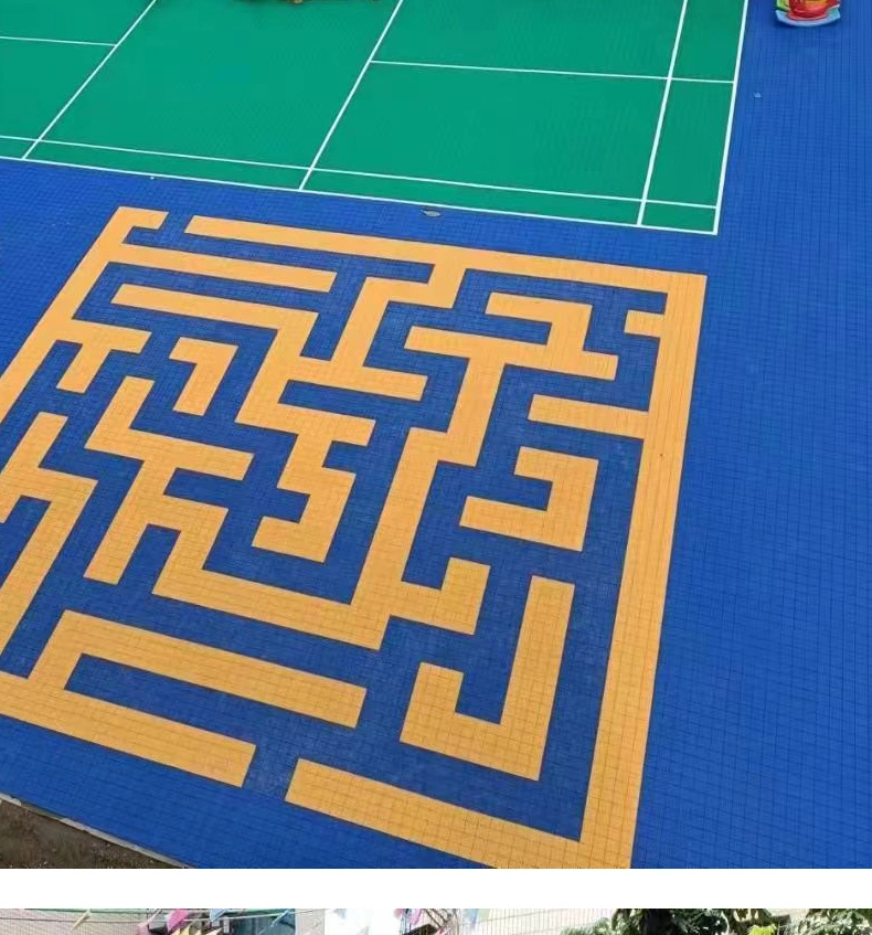 Interlocking Grey PP Floor Tile for Volleyball Court