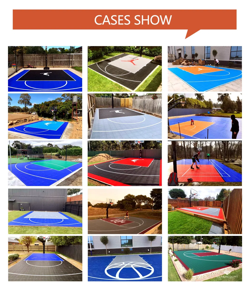 Color Hollow Shuffleboard Court PVC Suspended Sport Assembly Plastic PP Garage Interlocking Outdoor Floor Tiles&Mat