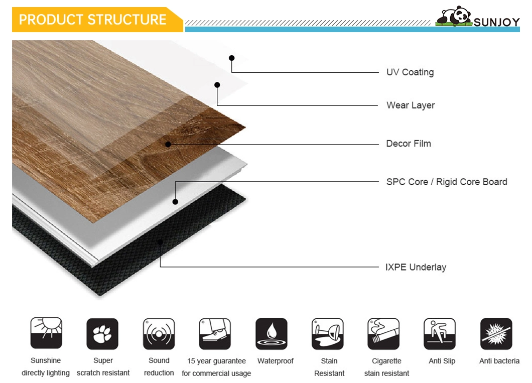 Factory Direct Price PVC Spc Rigid Click Hybrid Premium Lvp Lvt Vinyl Plank Flooring Tile