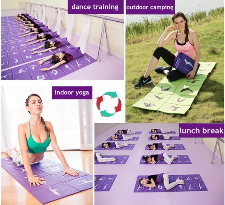 China Wholesale Non-Slip Logo Print Acceptable Foldable Yoga Mat and PVC Yoga Mat