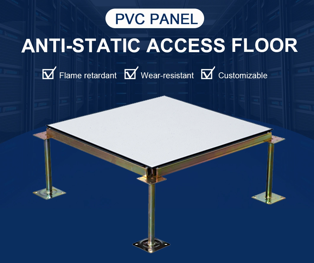 China Manufacturer Supply Decoration Material Anti-Static Access Floor PVC Panel for Control Room, Laboratory, Office Building