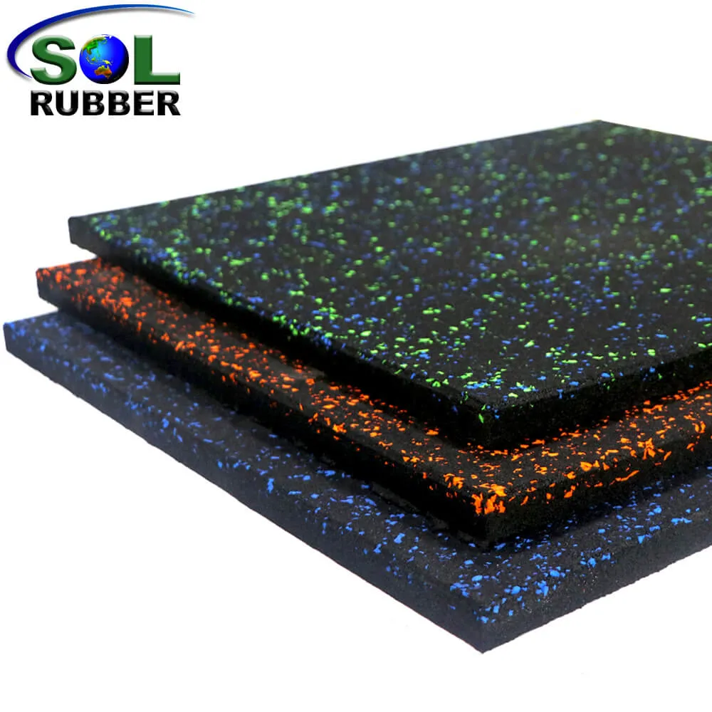 Sol Rubber Factory Price Wholesale Rubber Floor Mat Commercial Sports Exercise Interlocking Fitness Mats Gym Rubber Tiles Flooring