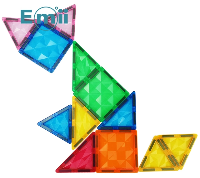 Emii 3D Magnetic Building Blocks Plastic DIY Construction Toy Educational Toy Magnetic Tiles