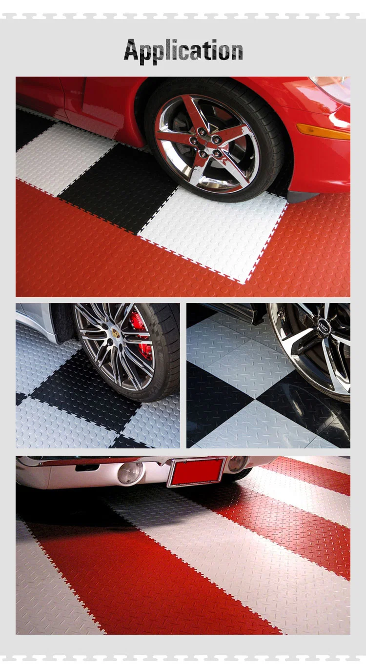 Multi-Purpose Anti-Slip Indoor Interlocking PVC Industry/Workshop/Garage Flooring Coin Flex Nitro Tiles