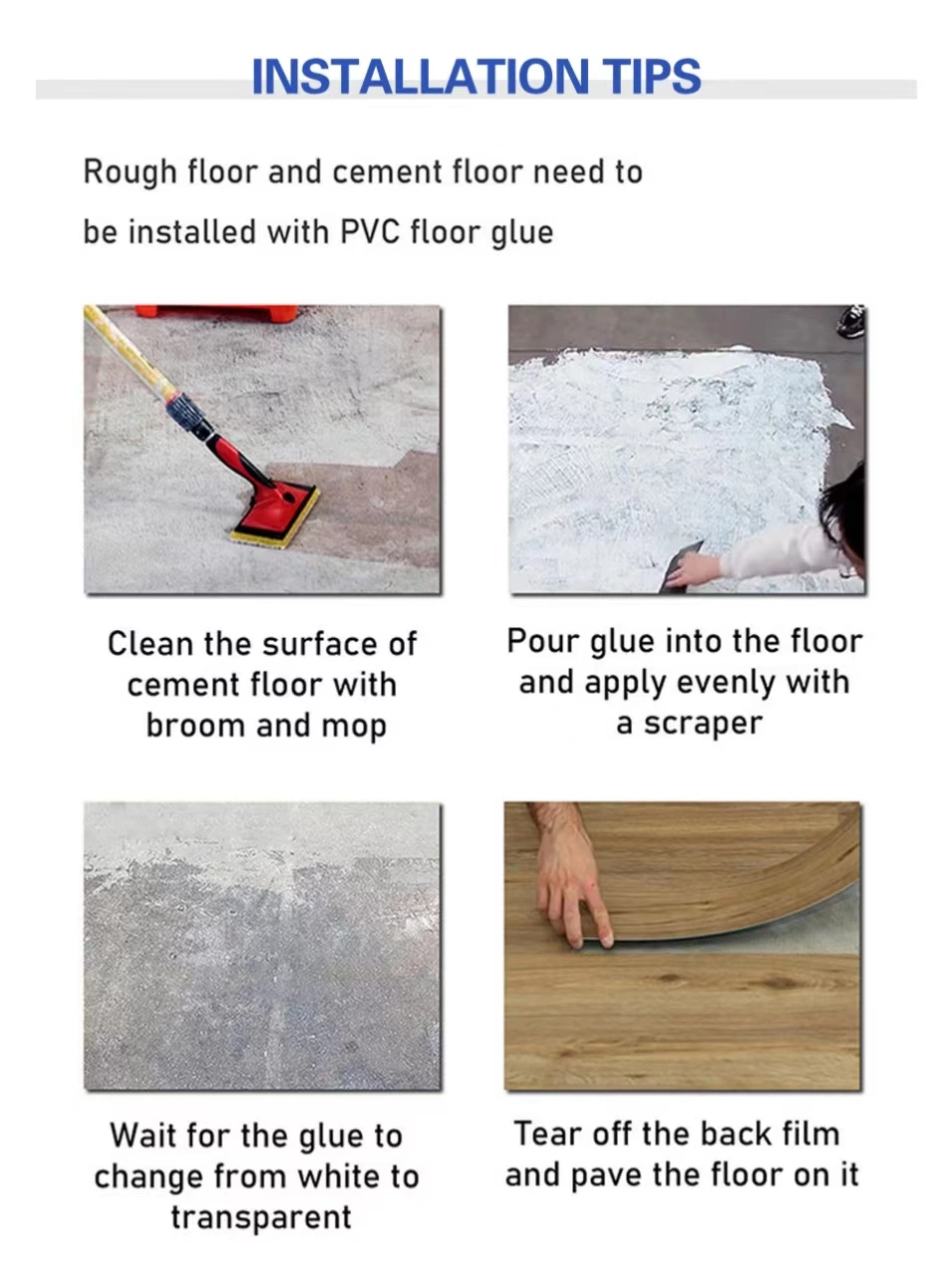 100% Virgin Matt Crystal Surface PVC Vinyl Tile Lvt Lvp Spc Laminate Self-Adhesive/Click Lock/Dry Back/ Loose Lay Floor for Residential and Commercial