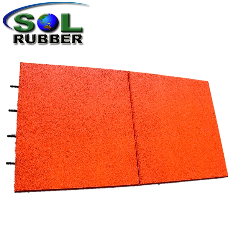 Sol Rubber Interlocking Outdoor Safety Floor Rubber Tile 40mm