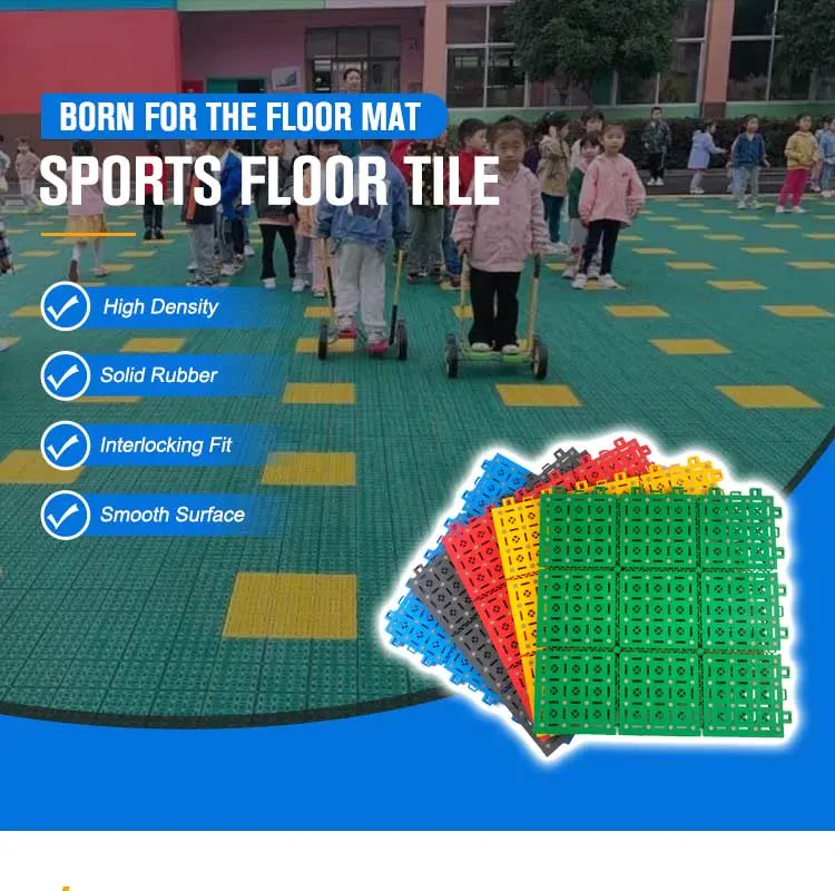 Injury-Preventing Interlocking Sports Tiles - Smooth, High-Density Rubber Surface