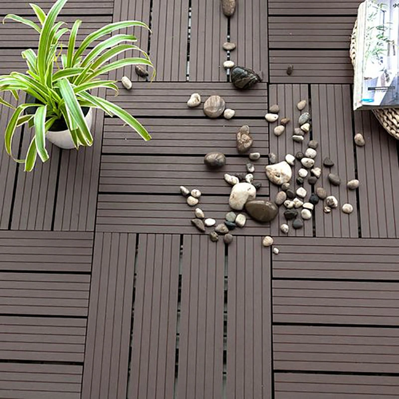 WPC DIY Interlocking Deck Tiles Composite Garden Patio Balcony Tiles