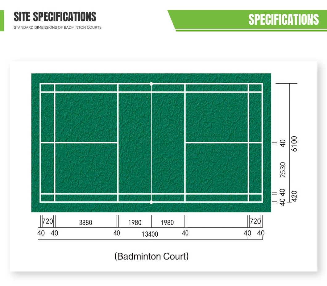 Anti Slip Soundproof Sports Flooring for Badminton Court and Tennis Mat Indoor