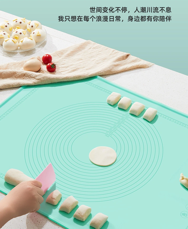 Hot Sale Manufacturer New Big Heat Resistant Kitchen Baking Water Overflow Non Slip Rolling Dough Mat Silicone Pad Kneading Mat