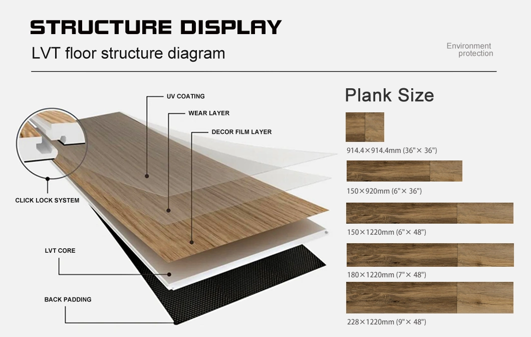 Wholesale Anti-Slip Spc Waterproof Vinyl Plank Flooring for Livingroom Floor 4mm Luxury Spc Floor Tile