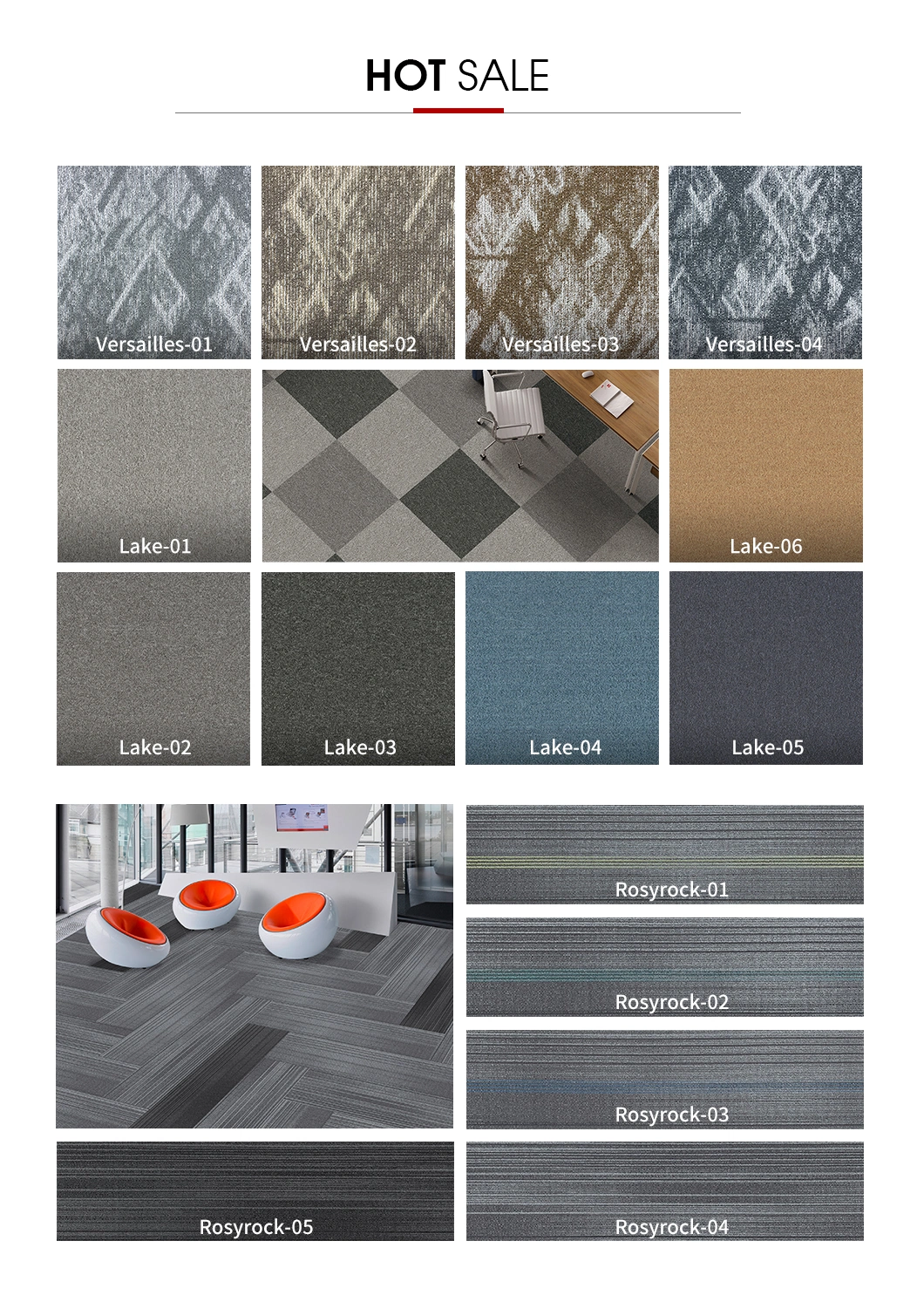 Factory Supply 2023 Hot Sale Tile Floor Carpet Buy Wool PVC Fire Retardant Carpet Tile