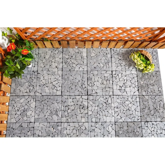 Outdoor Decorative Deck Tile Interlocking Snap System Slate Stone Tile