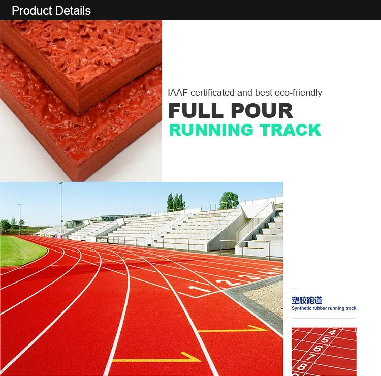 Rubber Mat Athletic Track Flooring with Polyurethane Material and Rubber EPDM Granule