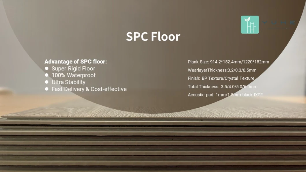 Waterproof Bathroom Non-Slip Plastic Spc Vinyl Plank Flooring