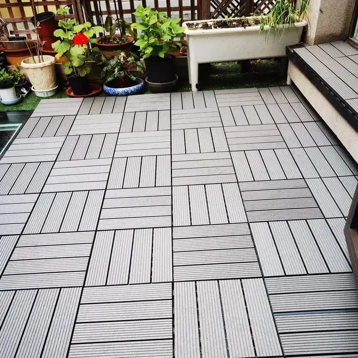 Waterproof Interlocking DIY Floor Tile WPC Decking Tile