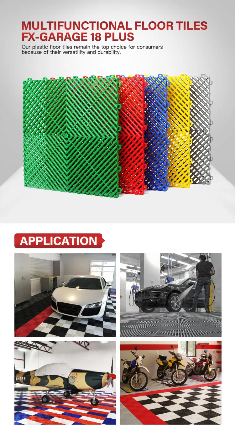 Multifunctional Garage Tiles Interlocking Flooring Drainage Capability Durable Suspend Surface