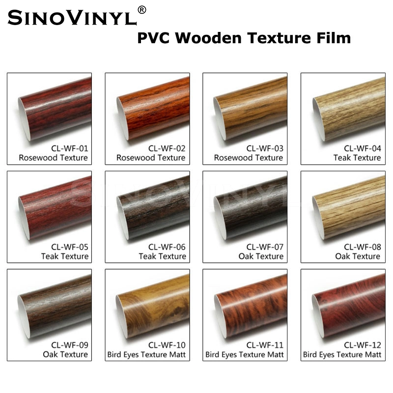 SINOVIYNL Weather Proof Self Adhesive PVC Vinyl Teak Texture Sticker Wood Floor Wrap Car Vinyl